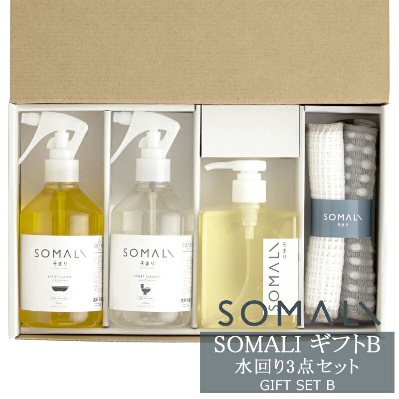 SOMALI 洗剤 [ポイント5倍×20日限定] SOMALI そまり ギフトセットB 水周り3点セット 木村石鹸 《即日出荷》[水回り 掃除 洗剤 エコ洗剤 オーガニック ギフト 掃除洗剤 おしゃれ 日本製]