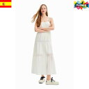全品ポイントUP♪【先着10%クーポン】★限定値下げ♪【SALE★セール】【50%OFF】【Desigual デシグアル】刺繍 ストラップ ロングワンピース 2...