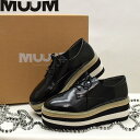 5/1は全品MAX+16倍♪【ワンダフルDAY】【先着10%クーポン】【MUUM ムーム】プラットフォームシャークソールローファー 厚底mild5800 ブラッ...