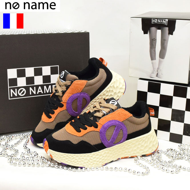 本日限定 全品最大+12倍還元♪【マラソン限定クーポン対象】いよいよ入荷♪2024【600円割引】ショップ袋おまけ付【no name ノーネーム】リサイクル素材 ハロウィンカラー異素材ミックススニーカー『CARTER』【送料無料】正規品