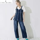 【先着10%クーポン対象】いよいよ入荷♪ショップ袋おまけ付 【INDIMARK インディマーク】 フリンジ カーブデニム WJ151 ワイド 立体裁断 レディース「神デニム」※サイズ交換OK【送料無料】正規品
