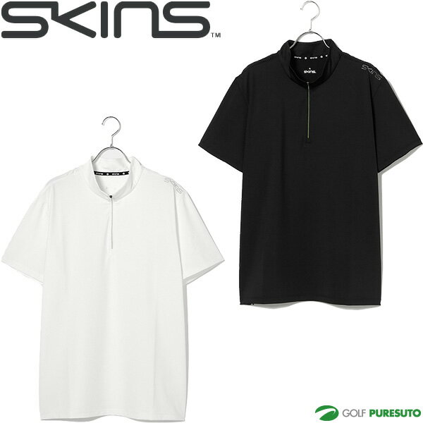 スキンズ 半袖 ハーフジップシャツ GOLF ジップアッププルオーバー メンズ 187-21341 SKINS ゴルフ 吸水速乾 UVカット 抗菌防臭 接触冷感 春夏ウェア おしゃれ ブランド