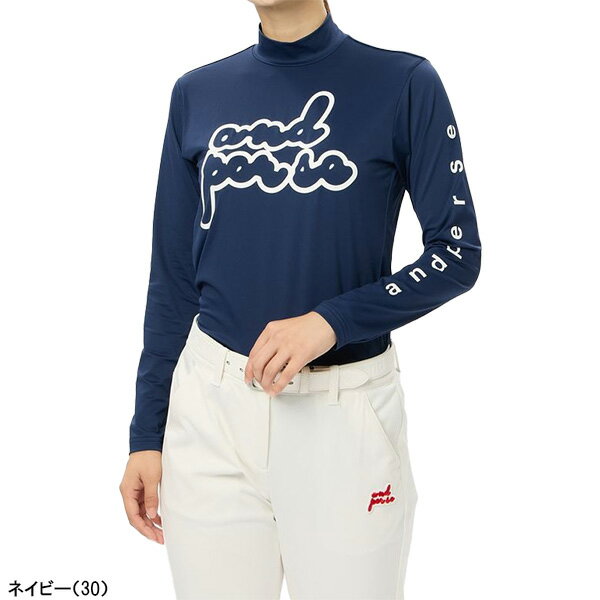 レディース アンパスィ 長袖 モックネックシャツ ショットスムーザー AFF9204V4 トップス ゴルフウェア 2024年秋冬モデル and per se 秋冬ウェア 女性用 おしゃれ ブランド 吸汗速乾