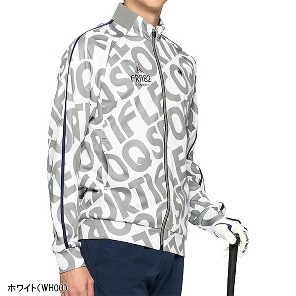 ルコックスポルティフ ゴルフ 長袖 フルジップブルゾン ロゴジャガード メンズ QGMXJL53 ストレッチフォーサー アウター ゴルフウェア 2024年春夏モデル le coq sportif golf 春夏ウェア おしゃれ ブランド ゴルフウェア