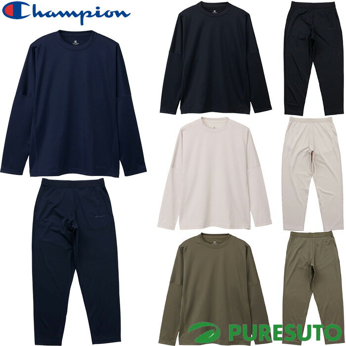 チャンピオン Champion セットアップ 上下セット リカバリーウェア ロングスリーブTシャツ 長袖 シャツ ロングパンツ メンズ C3-CS490／C3-CS290 スポーツ レジャー ランニング ヨガ ダンス ジム トレーニング 2025年秋冬モデル 秋冬ウェア 25FW おしゃれ ブランド(4)