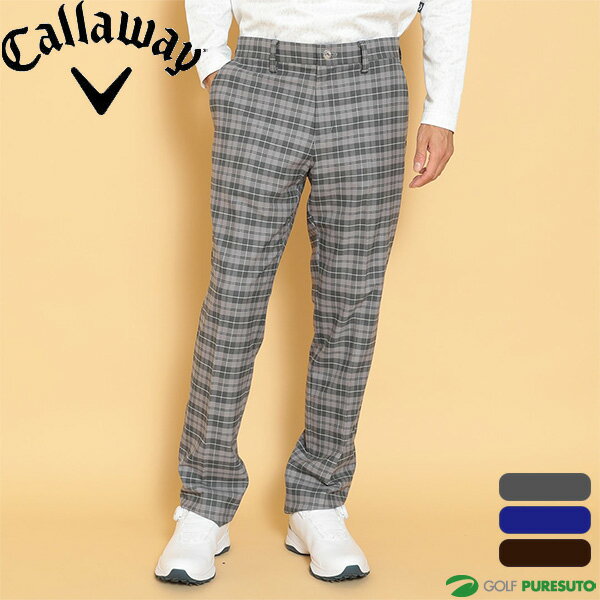 キャロウェイ ゴルフ ロングパンツ 8WAYストレッチ 裏起毛チェックパンツ メンズ C24226116 ボトムス ゴルフウェア 2024年秋冬モデル Callaway GOLF お裾直し無料！ アパレル 秋冬ウェア 24FW suso おしゃれ ブランド