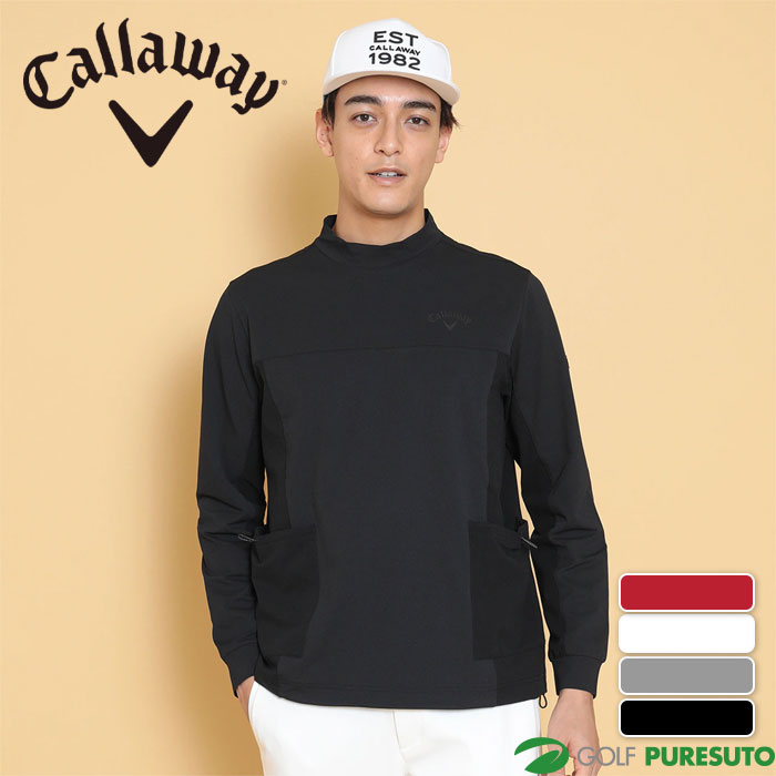 キャロウェイ ゴルフ カノコ＆ドットエア モックネック シャツ C24233104 ゴルフウェア トップス 2024年秋冬モデル Callaway GOLF おしゃれ メンズ 長袖