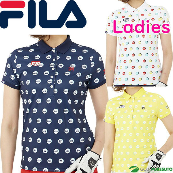 FILA Golf - レディース フィラゴルフ 半袖ポロシャツ 751-604 ゴルフウェア UVカット 吸汗速乾 抗菌防臭 ブランド