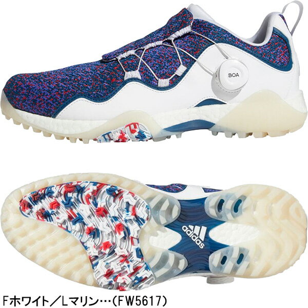 アディダスゴルフ ゴルフシューズ コードカオス ボア21 プライムブルー スパイクレス メンズ KZI13 FW5616／FW5617／FW5618 2E相当