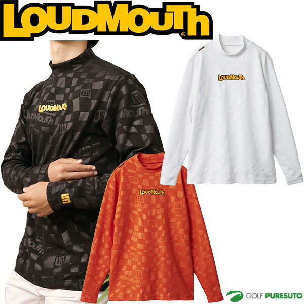 LOUDMOUTH ラウドマウス　モックネック　Ｔシャツ　ファスナー　白　L ラウドマウス（LOUDMOUTH）（メンズ）ゴルフウェア 半袖 アトムコラボ