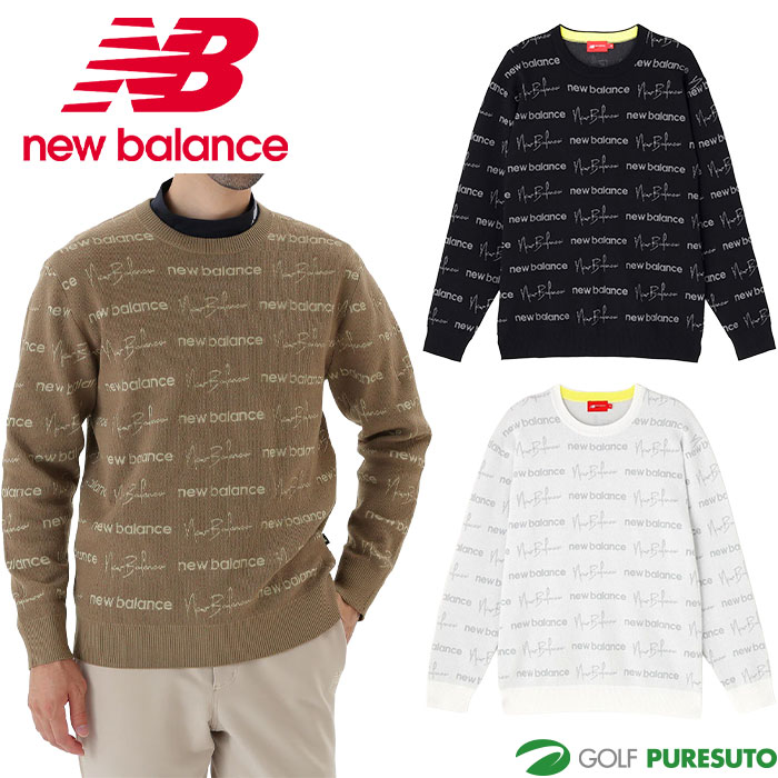 ニューバランス ゴルフ ロゴラッピングペーパー柄 クルーネック ニット プルオーバー 012-5270003 ゴル..