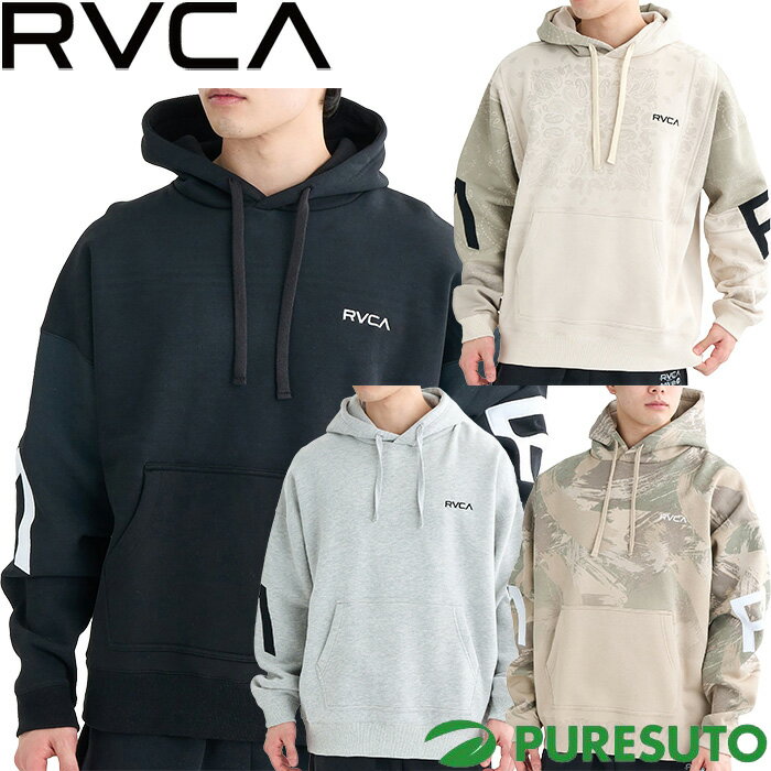 乐天商城 - ルーカ RVCA 長袖 プルオーバー パーカー メンズ BF042015 バックサイドアーチ ルーカ HD カジュアル オーバーサイズシルエット 2025年秋冬モデル BACK SIDE ARCH RVCA HD 秋冬ウェア フード付き 起毛 おしゃれ ブランド