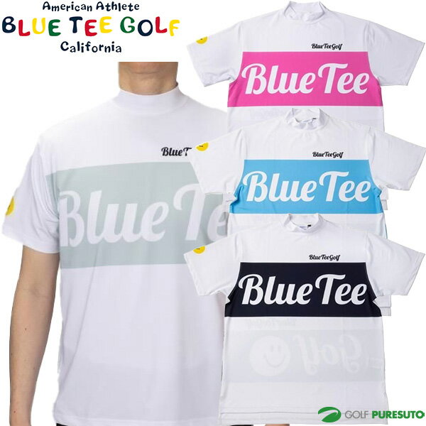 乐天商城 - ブルーティーゴルフ 半袖 モックネックシャツ ブルーティーイタリック メンズ BTG-AMT006 BLUE TEE GOLF BTGAMT006 AMT-006 2025年春夏モデル 春夏ウェア アパレル おしゃれ ブランド