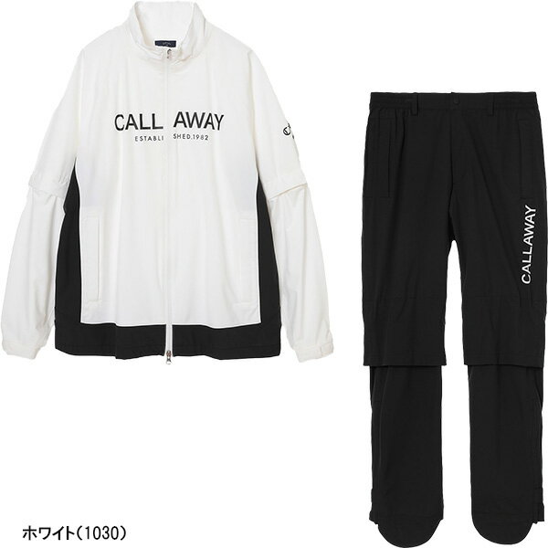 キャロウェイ ゴルフ レインウェア 上下セット ブルゾン パンツ 2way 長袖 半袖 メンズ C26989100 セットアップ 2026年春夏モデル Callaway ゴルフウェア レインスーツ 雨カッパ 収納袋付き アパレル おしゃれ ブランド