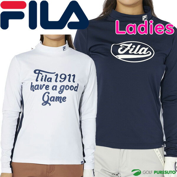 レディースフィラゴルフ長袖モックネ...