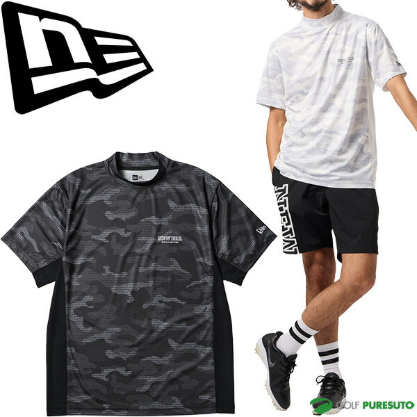 ニューエラ ゴルフウェア 半袖 ミッドネック Tシャツ Camo カモ ティーシャツ ユニセックス 14859926 14859927 2026年春夏モデル NEW ERA NEWERA Golf メンズ レディース ニューエラゴルフ 吸汗速乾 紫外線カット おしゃれ ブランド