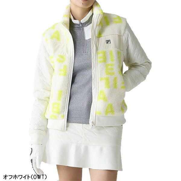 【レディース】フィラ ゴルフ 長袖 フルジップ ボアジャケット 793-205-2 ゴルフウェア アウター ブルゾン ストレッチ 保温 蓄熱 2023年秋冬モデル FILA GOLF 秋冬ウェア 7932052 女性用 おしゃれ