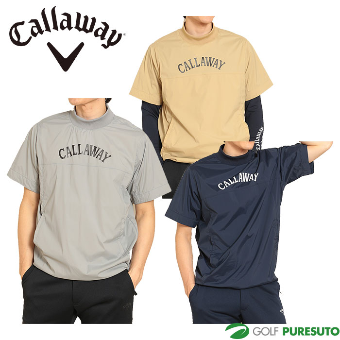 キャロウェイ ゴルフ 半袖 プルオーバー ブルゾン ナイロン ストレッチ C23116101 ゴルフウェア おしゃれ golf ブランド