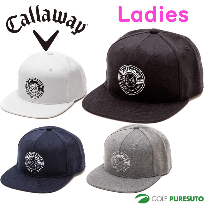 レディース キャロウェイ ゴルフ モチーフ刺繍 フラットキャップ C23291208 ゴルフウェア 帽子 2023年秋冬モデル Callaway GOLF おしゃれ