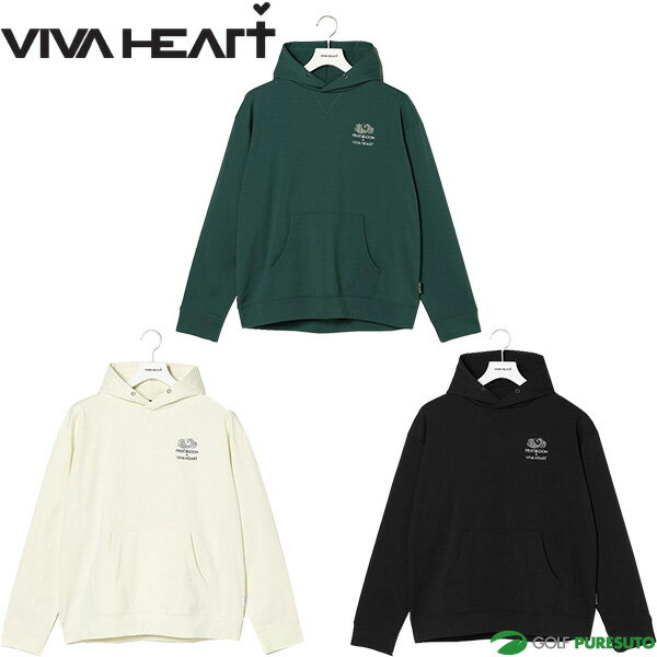 ビバハート フルーツオブザルーム コラボレーション 長袖 メカニカルストレッチ裏毛パーカー メンズ 011-39010 トップス ゴルフウェア VIVA HEART FRUIT OF THE LOOM 秋冬モデル 秋冬ウェア 23FW おしゃれ