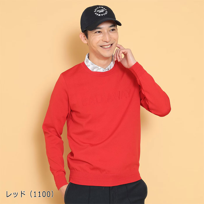 キャロウェイ ゴルフ ピンタックロゴ ポリエステル ニット C24218101 ゴルフウェア トップス 2024年秋冬モデル Callaway GOLF おしゃれ 長袖 メンズ