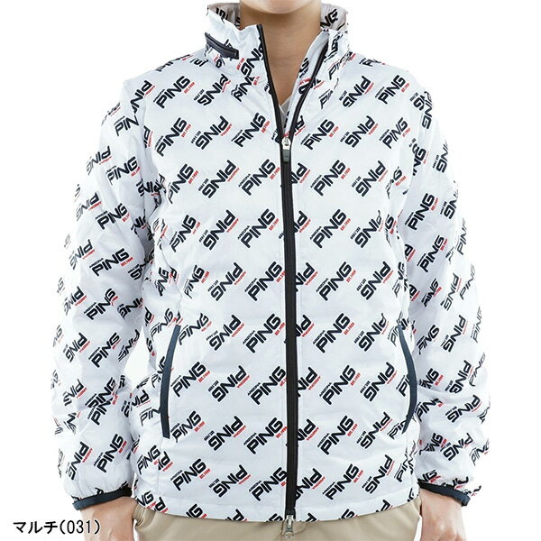 レディース ピン アパレル ゴルフウェア 長袖 フルジップ 接結中綿ブルゾン 縦横ストレッチ素材 622-2242904 アウター フード収納 PING APPAREL 秋冬ウェア 秋冬モデル 22FW 女性用 おしゃれ ブランド