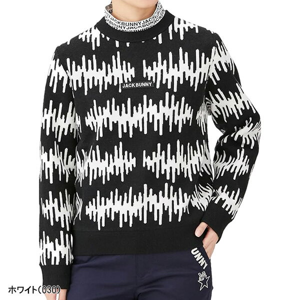 レディース ジャックバニー 長袖 クルーネック ニット セーター 263-3270132 2023年秋冬モデル 秋冬ウェア トップス ゴルフウェア Jack Bunny!! ジャックバニー!! 女性用 おしゃれ ブランド