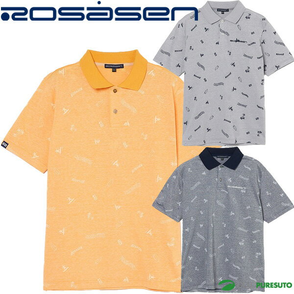乐天商城 - ロサーセン 半袖 ポロシャツ 飛び柄プリント メンズ 044-23342 トップス ゴルフウェア 2025年春夏モデル ROSASEN 春夏ウェア おしゃれ ブランド 吸水速乾 UVカット