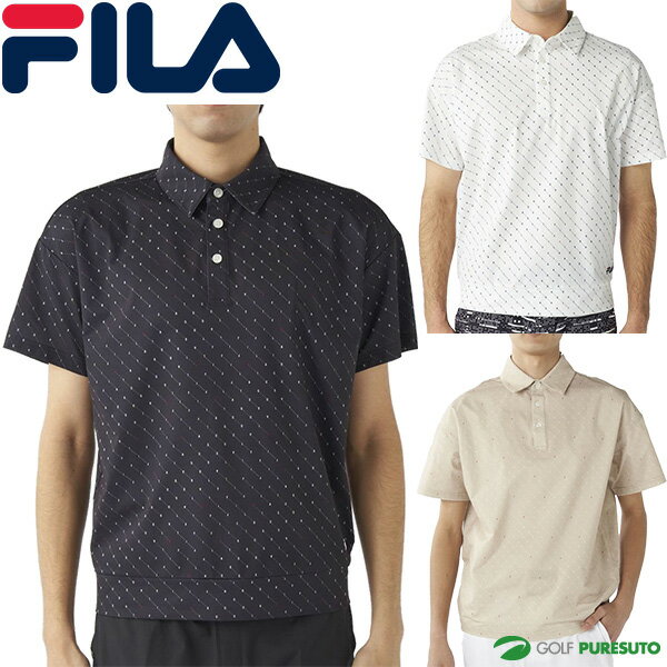 FILA Golf - フィラ ゴルフ 半袖 ポロシャツ ロゴ柄 メンズ 745-625 トップス ゴルフウェア 2025年春夏モデル FILA GOLF 春夏ウェア 745625 おしゃれ ブランド 吸汗速乾 UVカット