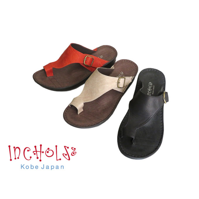 【INCHOLJE-インコルジェ-】トングベルトフラットサンダル☆No.8890☆本革☆日本製