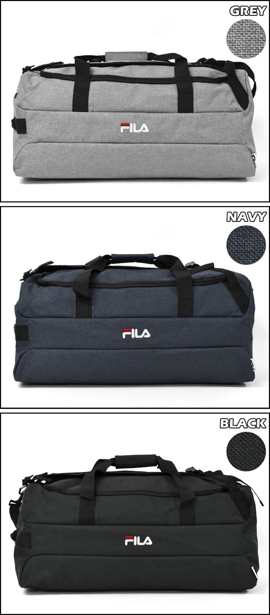 ショルダーバッグ メンズ 斜めがけ/FILA フィラ ポリキャンバス 3way ボストンバッグ /ショルダー ボストン バッグ リュック 斜めがけバッグ おしゃれ 大きい 軽い 軽量 通勤 通学 A4 旅行 大容量 大型 シンプル 無地 ブランド グレー ネイビー ブラック 黒/ r