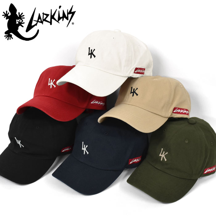 楽天rana（ラナ）LARKiNS ラーキンス コットン LKロゴ ローキャップ /メンズ レディース 男女兼用 キャップ 帽子 CAP ベースボールキャップ ストリート系 カジュアル かっこいい かわいい おしゃれ アウトドア フェス ロゴ 無地 シンプル 刺繍 フリーサイズ ブランド LK トカゲ/ r
