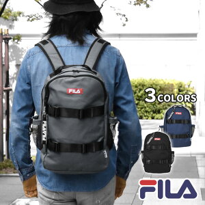 リュック メンズ/FILA フィラ ポリキャンバス ボードストラップ チャーム付き リュック 通勤 通学 A4 大容量 バッグ 無地 シンプル おしゃれ オシャレ 大きめ 軽い 軽量 ポケット 多い サイドポケット ペットボトル スケボー スケボーリュック 遠足 登山 ナイロン ブランド r