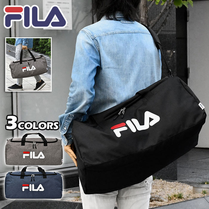 FILA フィラ ショルダーバッグ メンズ 斜めがけ かっこいい 大きめ ナイロン おしゃれ 軽量 スポーティー/ ポリキャンバス 2way ボストンバッグ /ショルダー 大人 大きい 軽い 通勤 通学 A4 無…