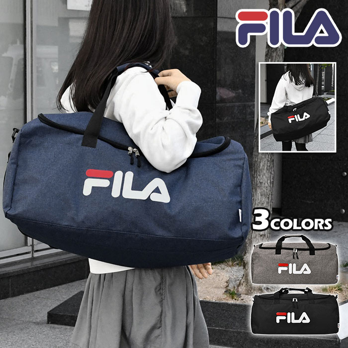 FILA フィラ ボストンバッグ レディース 修学旅行 林間学校 女子 男子 小学生 中学生 高校生 旅行 大容量 軽量 スポーツ かわいい おしゃれ/ ポリキャンバス 2way /ショルダー 大きめ 軽い 通…