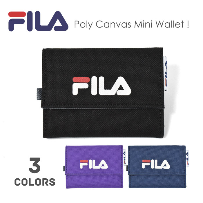 FILA フィラ ポリキャンバス 三つ折り ミニ財布 /レディース メンズ 子供 子供用 子ども こども キッズ ジュニア 女の子 女子 男の子 男子 保育園 幼稚園 小学生 中学生 高校生 大学生 学生 三つ折り財布 折財布 財布 可愛い かわいい おしゃれ ナイロン ブランド ロゴ/ r