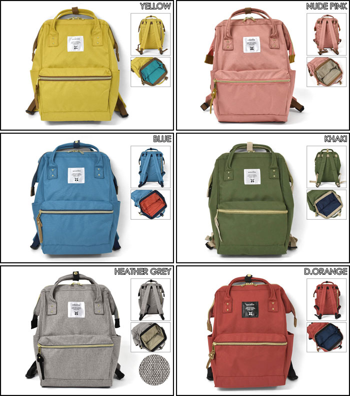 【リニューアル！サイドポケット付き仕様】【Sサイズ】【AT-B0197B 正規品】 anelloリュック リュック レディース 大人/がま口 スクエア ミニリュック ブラック 黒 口金 かわいい おしゃれ/anello アネロ 背面ファスナー付き ポリキャンバス ポリキャンバスリュック r