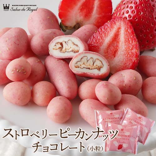 バレンタイン スイーツ プレゼント 食品 プチギフト チョコ お菓子 詰め合わせ お礼 洋菓子 手土産 個包装 セット ナッツチョコレート ナッツ ありがとう お世話になりました/ピーカンナッツ(ペカンナッツ)ストロベリーピーカンナッツチョコレート(110g/袋)