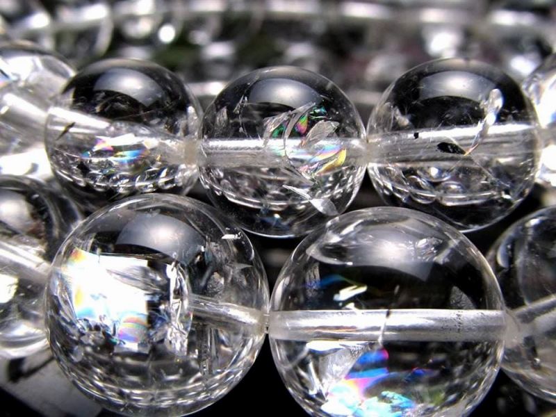 ●Exceptional Transparency [Iris Quartz Bracelet] 8mm-8.5mm x 23 beads (approx.) High-Quality Rainbow Quartz - A Versatile Power Stone - Sparkling Rainbow - A Rainbow-Colored Radiance that Brings Hope and Good Fortune [From Madagascar] [bl-p] Power Stone Natural Stone