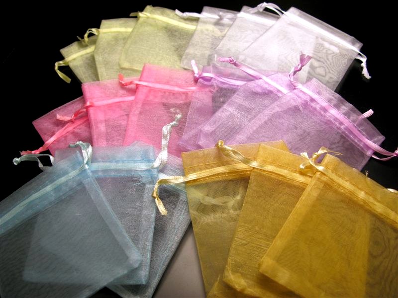 Sサイズ100枚入【ブレスレット用オーガンジー袋】業務用 全6色【inmy】 パワーストーン 天然石