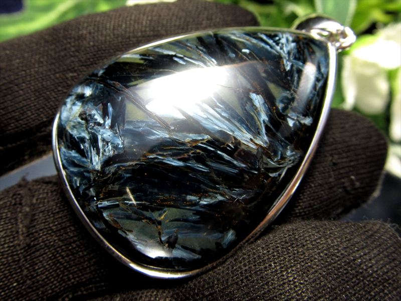 【1日23:59までポイント5倍】●美麗マーブルシラー【ブルーピーターサイト ドロップ型 ペンダントトップ】縦37m×27mm 重さ 17.3g 希少 レアストーン 極上マーブルブルー【ナミビア産】【pe-s-g】 パワーストーン 天然石