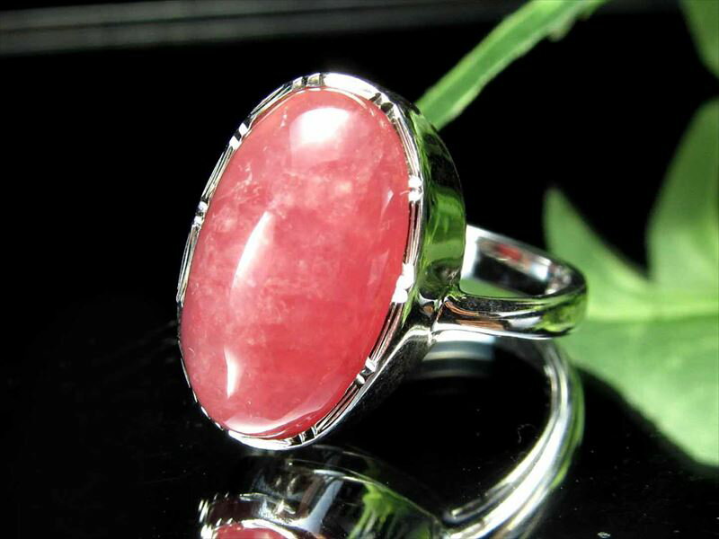 艶々ピンク色【インカローズ オーバル型リング】石サイズ15mm リングサイズ12号 指輪 ロードクロサイト 薔薇色の人生…