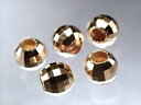 【18金ゴールドカットビーズ】 約3mm 穴径約0.6mm 1セット5個入り デザインブレスのサイズ調整 アクセントに 18KRND003【pa-p】