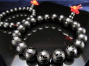 ●主玉8mm【フロスト ブラックオニキス梵字彫り念珠ブレスレット】 主玉8mm×21珠前後 親玉10mm 厄除け・良運を呼び健康長寿をもたらす【ブラジル産】【b...