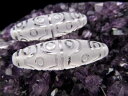 水晶天珠【十八眼天珠(じゅうはちがんてんじゅ)】長さ約34mm-38mm 1個売り 精神強化・困難克服・人間関係好転【クリスタル製】