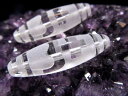 水晶天珠【宝瓶天珠(ほうびんてんじゅ)】最大長さ約37mm前後 1個売り 金運招来・富貴蓄財・子孫繁栄・円満功徳【クリスタル製】