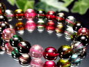 ★店頭展示中★S級クラス【超透明 MIXトルマリン(電気石) ブレスレット】6mm-6.5mm×30珠 10月の誕生石 心に活力と勇気を与える石 幸運・健康を引...