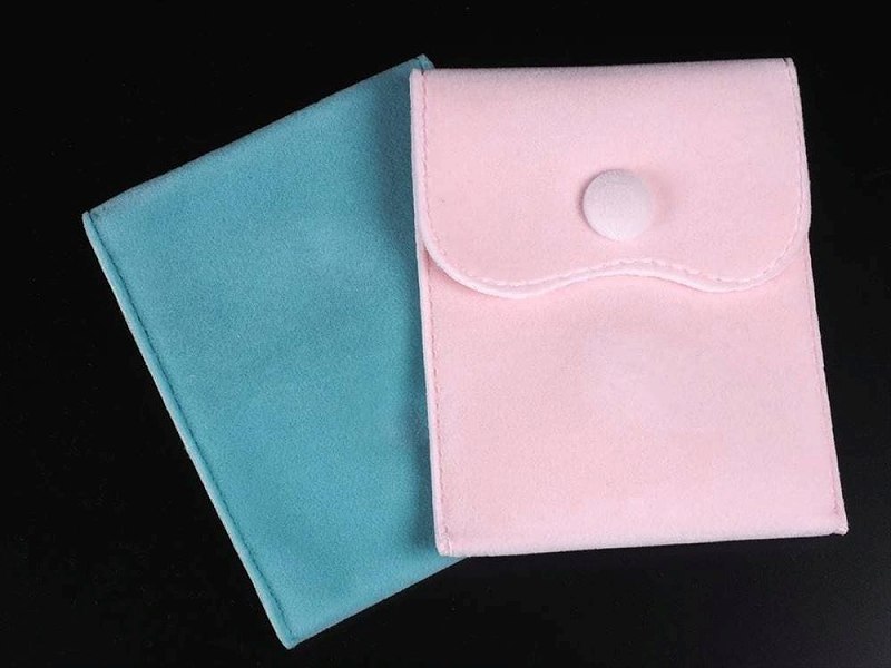 選べる3色【スナップボタン付きベロアポーチ】【10枚セット】縦約10cm×横約8cm 便...