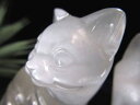 23:59までP10倍 【セレナイト(透石膏) 猫(ネコ)彫刻置物】高さ約8.5cm-9.5cm 1個売り おすわりにゃんこ 白猫モチーフ 子孫繁栄・商売繁盛 ...