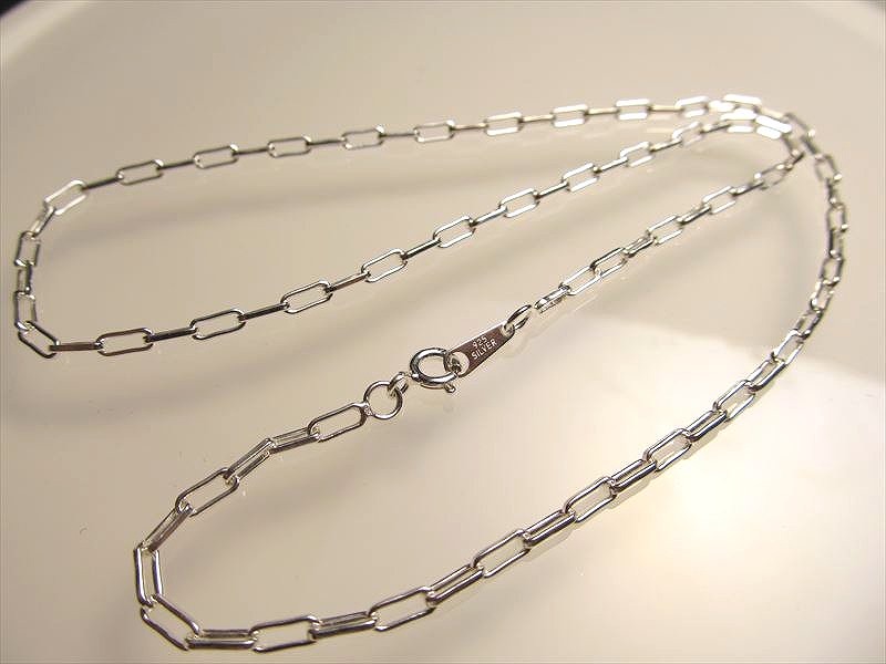●【45cm 2面カットロングあずきチェーン Silver925】幅約2.5mm 金具最大幅約4.1mm ...